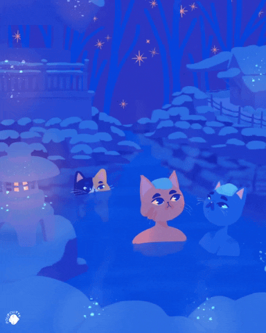 Hot Spring Cat GIF by Poupoutte