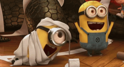  happy excited celebration minions cheer GIF