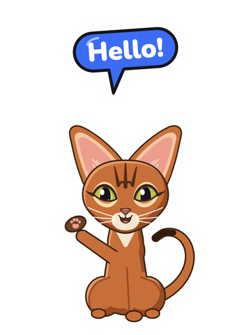 Cat Hello Sticker by Venus · LangX