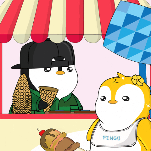Happy Ice Cream GIF by Pudgy Penguins