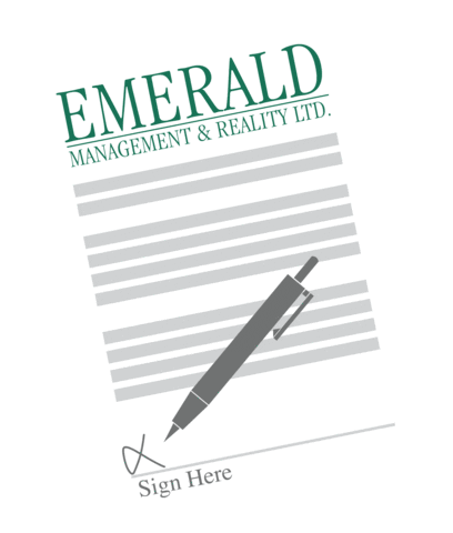 Sign Here Real Estate Sticker by Emerald Management