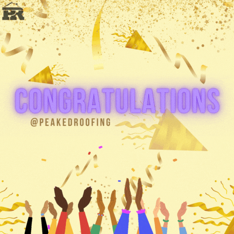 Congrats GIF by Peaked Roofing