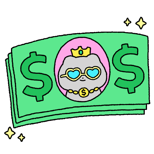Cat Money Sticker