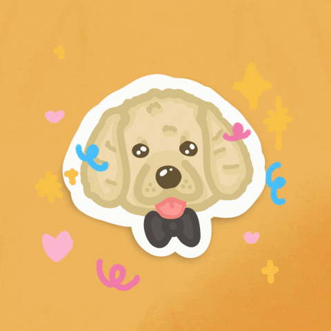 sprinkleandfrosting party dog puppy golden GIF