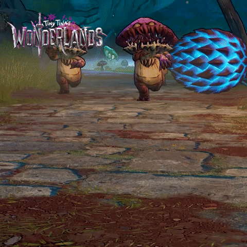 PlayWonderlands running fantasy attack mushroom GIF