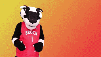 Video gif. Badger mascot of Brock University gives a thumbs up. Text, "You got this."