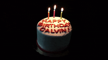Birthday Cake Running GIF by HappyBirthdayCalvin