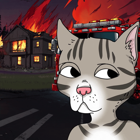Angry Burning House GIF by Gutter Cat Gang