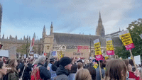Crowds at Westminster Protest New UK Asylum Law