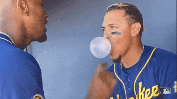 Bubble Gum Sport GIF by Milwaukee Brewers