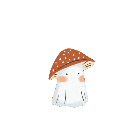Mushroom Cute Ghost Sticker by Isa Medina