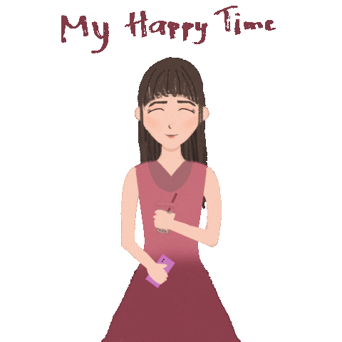 Happy Time Girl Sticker