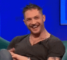 tom hardy laugh GIF