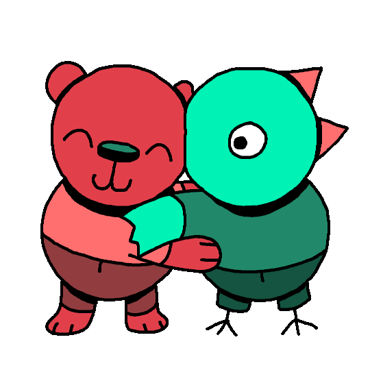 Friends Hug Sticker by Jared D. Weiss