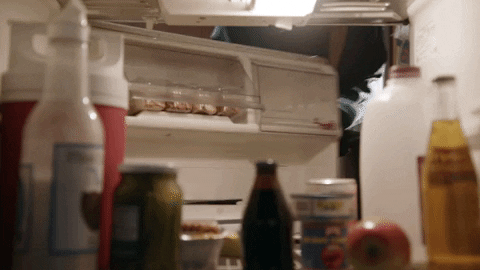Image result for eating from fridge gif