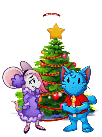Merry Christmas Cat GIF by Bingo Blitz