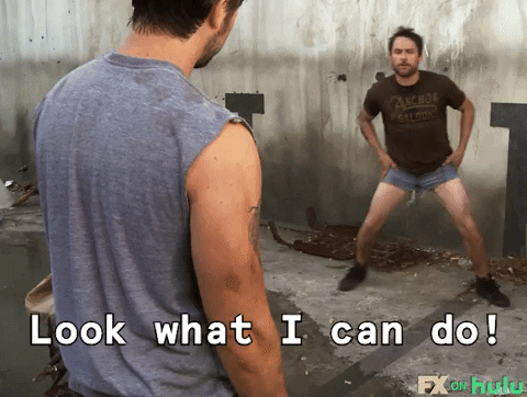 Stretching Charlie Day GIF by It's Always Sunny in Philadelphia - Find & Share on GIPHY