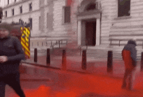 red london protest climate protest fake blood GIF