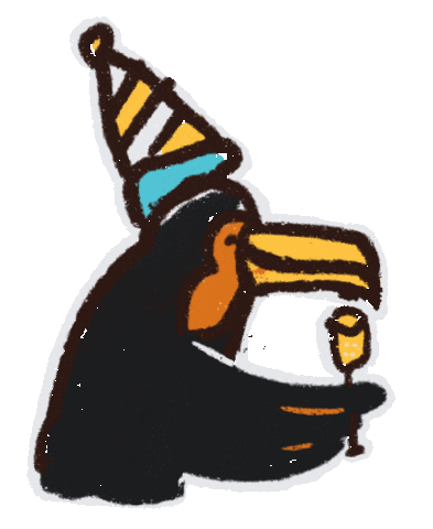 Party Animals Toucan Sticker by Leon Nikoo
