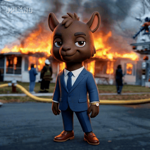 Burning House Smoke GIF