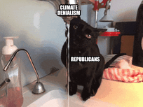 Republican climate denialism motion meme