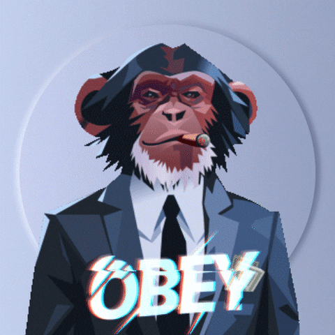 Nft Obey GIF by CyberBrokers