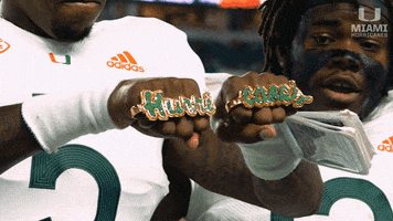 The U Touchdown Rings GIF by Miami Hurricanes