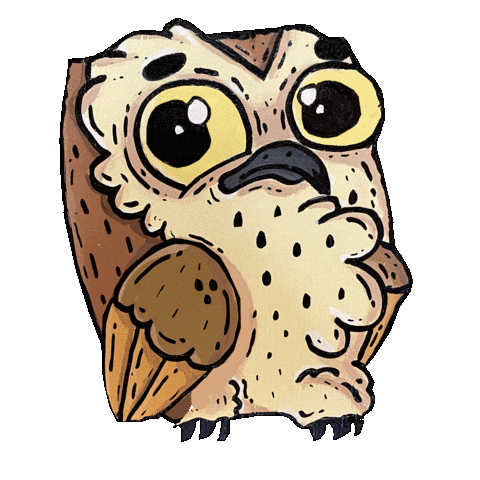 Bird Owl Sticker by Mike Bennett Art
