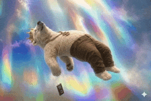 Bear Floating GIF by Gammezly.com