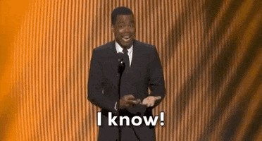 TV gif. Chris Rock as host of the NAACP Image Awards shrugs and raises his eyebrows as he says, "I know!"