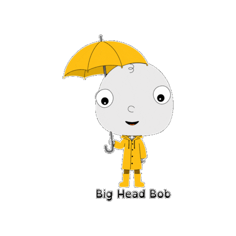 Raining Rain Storm Sticker by BigHeadBob.com
