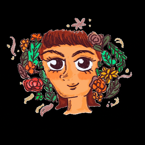 GraciaBarahona love girl illustration flower GIF