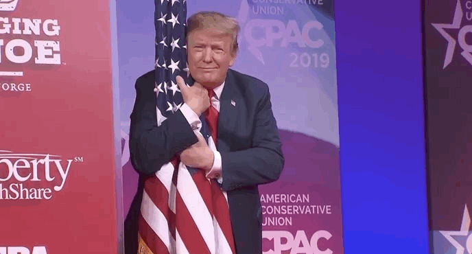Trump Hugging Flag GIF by Saturday Night Live - Find & Share on GIPHY