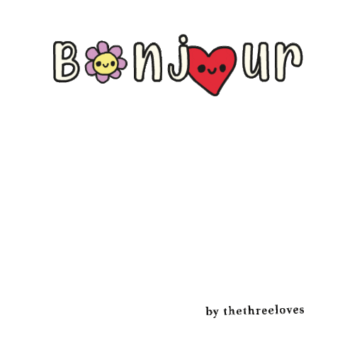 Happy Bonjour Sticker by Aurelie Magnan