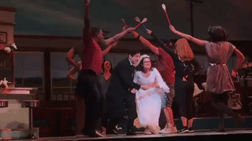 broadway musical running GIF by Waitress The Musical