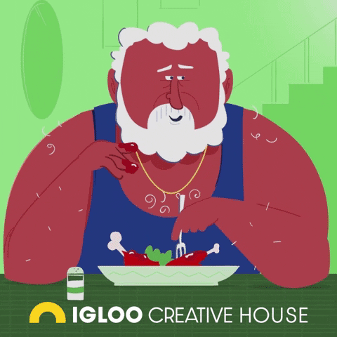 igloocreativehouse animation surprise dinner time cant touch this GIF