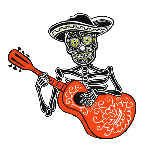 Guitar Skeleton Sticker by SLO Brew