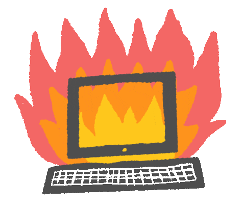latop on fire
