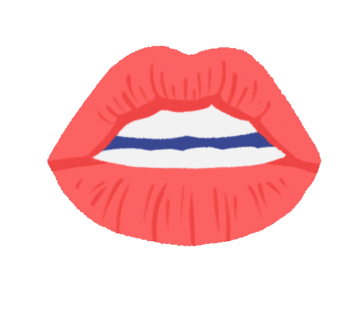 Romantic animated kissing lips with a dreamy, ethereal quality