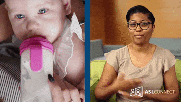 American Sign Language Baby Bottle GIF by ASL Connect