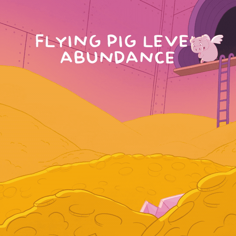 Flying Pig Money GIF by PositivelyPigasus