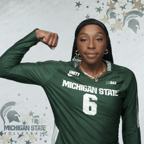 Sport Flexing GIF by Michigan State Athletics