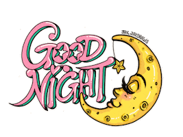 Night Moon Sticker by Jhessica Murray (Jay Jay Draws)