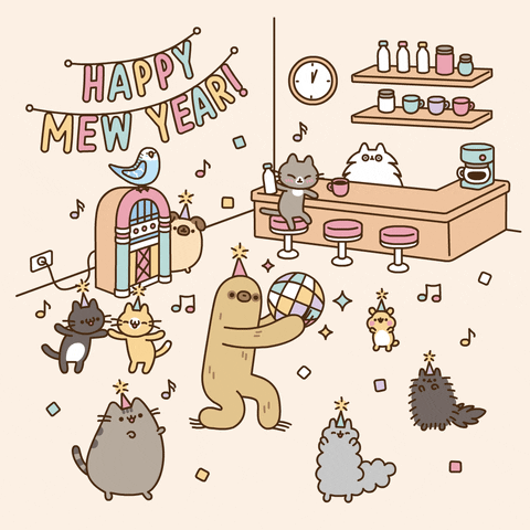 Celebrate New Year GIF by Pusheen