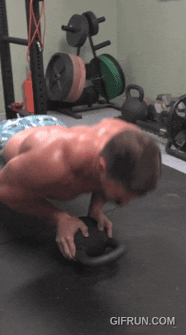 Kettlebell Crush Grip Push Up GIF