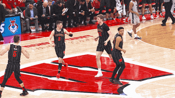 High Five Ncaa Basketball GIF by Wisconsin Badgers