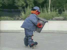 muppetwiki sesame street muppets bruno roller skate GIF