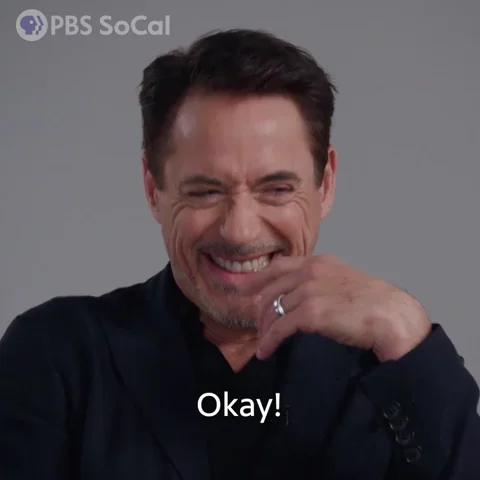 Robert Downey Jr Laughter GIF