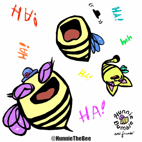 Ha Ha Laughing GIF by Hunnie the Bee