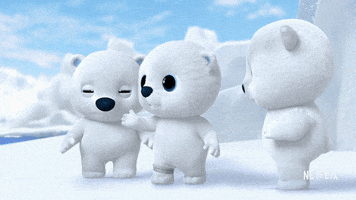 High Five Polar Bears GIF by YooHoo to the Rescue